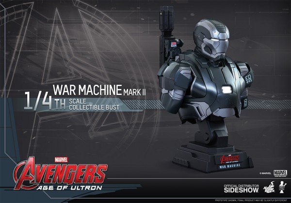 War Machine Mark II Quarter Scale Collectible Bust from Hot Toys and Marvel