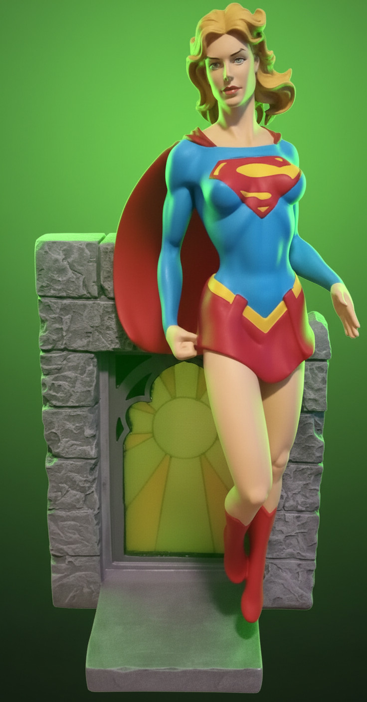 Supergirl Cold Cast Porcelain Statue designed by Gary Frank from DC Direct, 2000