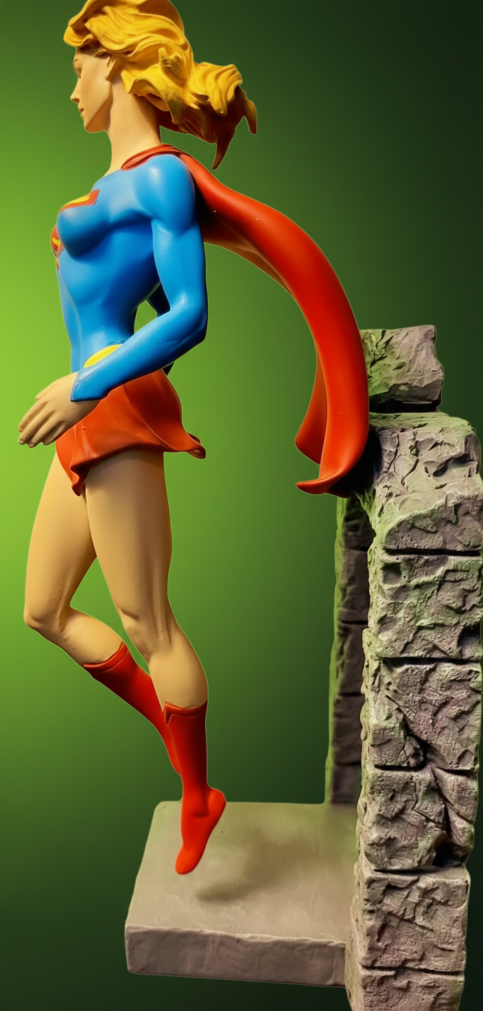 Supergirl Cold Cast Porcelain Statue designed by Gary Frank from DC Direct, 2000